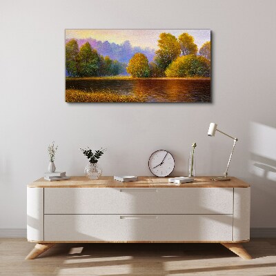 Canvas schilderij Een vredig herfstlandschap