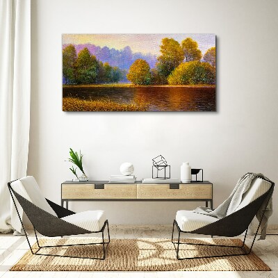 Canvas schilderij Een vredig herfstlandschap