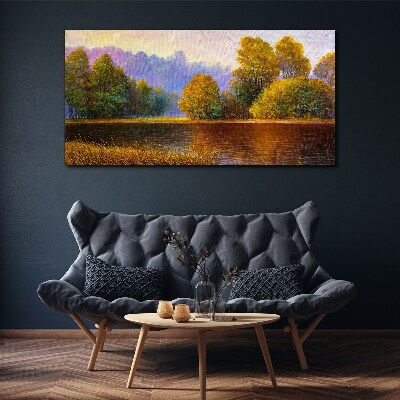 Canvas schilderij Een vredig herfstlandschap