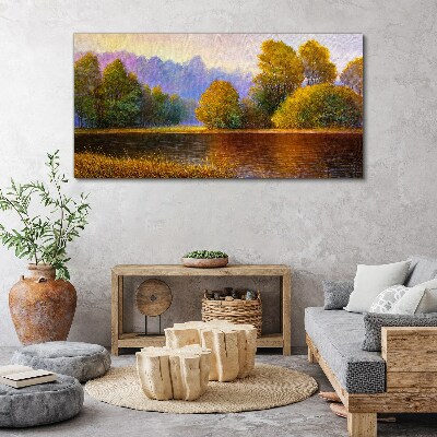 Canvas schilderij Een vredig herfstlandschap