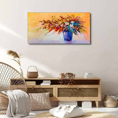Schilderij op doek Een kleurrijk boeket in een vaas