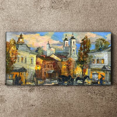 Foto op canvas Een charmante straat in een herfstlandschap