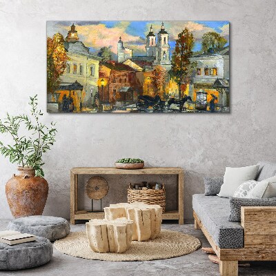 Foto op canvas Een charmante straat in een herfstlandschap