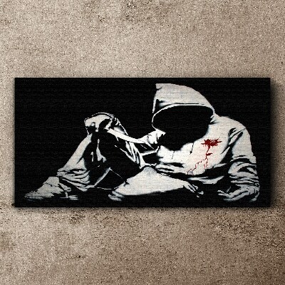 Schilderij op doek Man met een mes Banksy