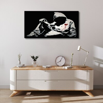 Schilderij op doek Man met een mes Banksy