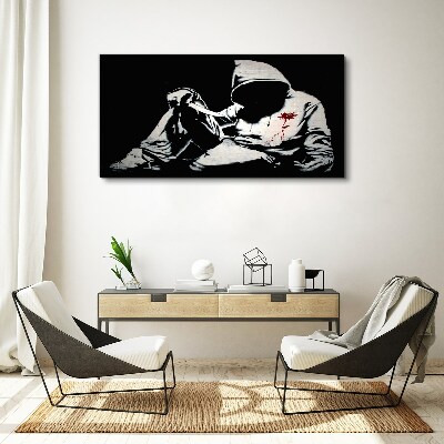 Schilderij op doek Man met een mes Banksy