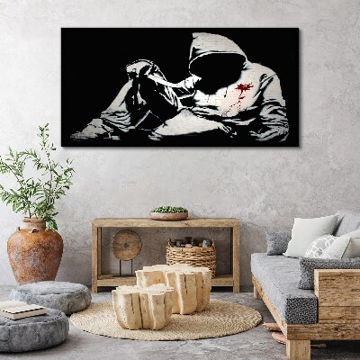 Schilderij op doek Man met een mes Banksy