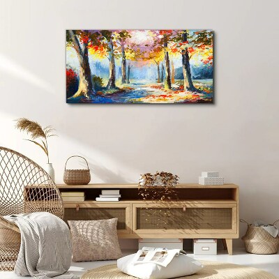 Foto op canvas Herfststeegje