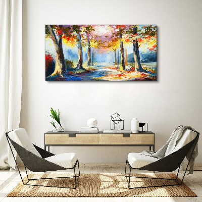 Foto op canvas Herfststeegje