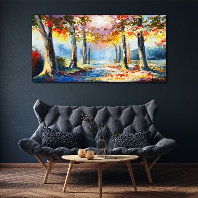 Foto op canvas Herfststeegje
