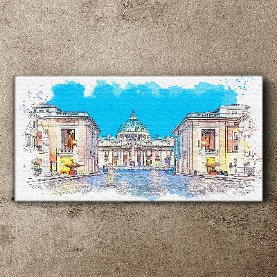 Foto op canvas Het Vaticaan in aquarelkleuren
