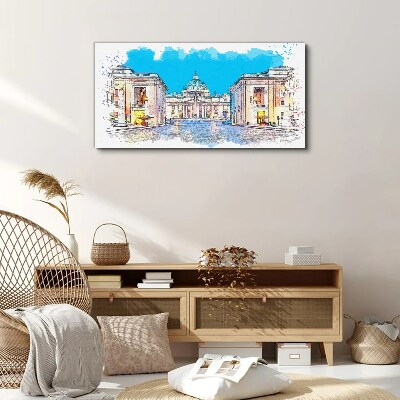 Foto op canvas Het Vaticaan in aquarelkleuren