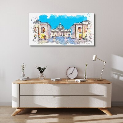 Foto op canvas Het Vaticaan in aquarelkleuren