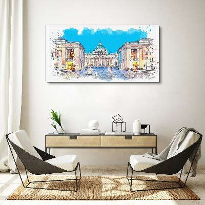 Foto op canvas Het Vaticaan in aquarelkleuren