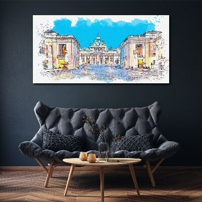 Foto op canvas Het Vaticaan in aquarelkleuren