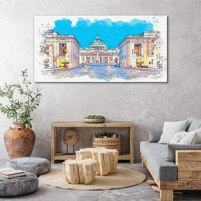 Foto op canvas Het Vaticaan in aquarelkleuren