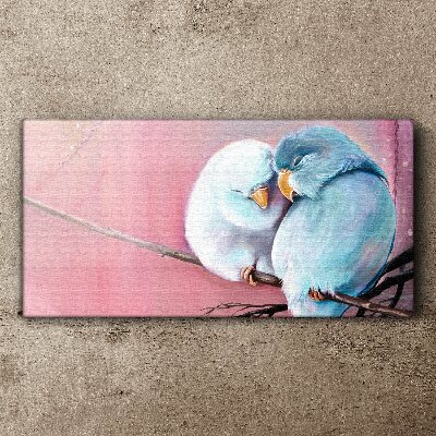 Canvas schilderij Schattige papegaaien op een tak