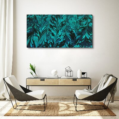 Canvas schilderij Turquoise wervelingen van abstractie