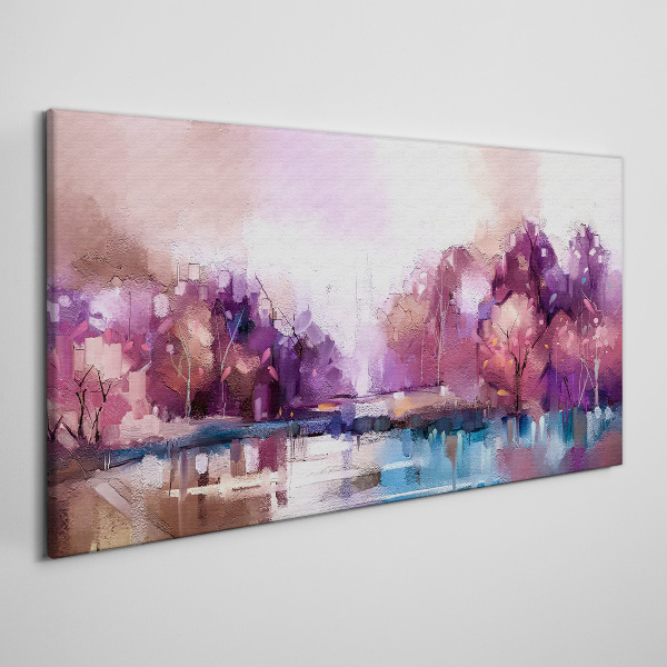 Foto op canvas Roze weerspiegelingen in het winterlandschap