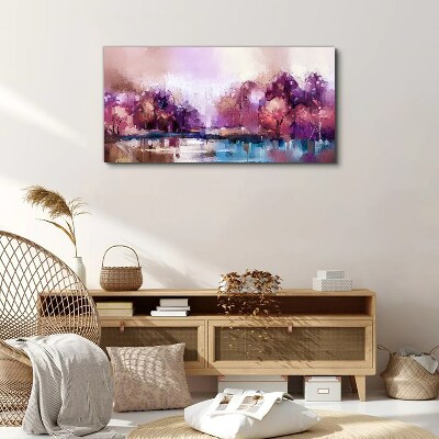 Foto op canvas Roze weerspiegelingen in het winterlandschap