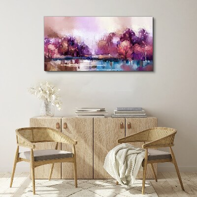 Foto op canvas Roze weerspiegelingen in het winterlandschap