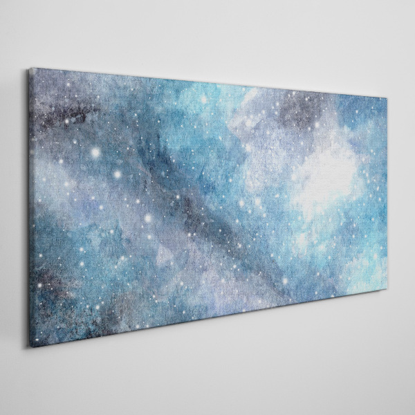 Schilderij op doek Een kosmische nevel in tinten blauw