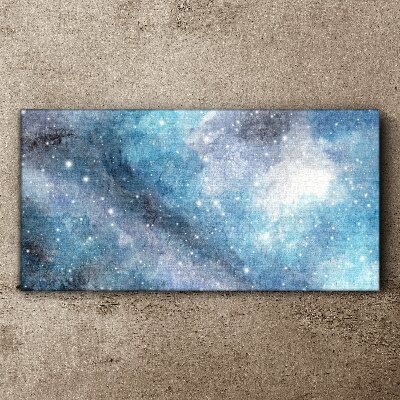 Schilderij op doek Een kosmische nevel in tinten blauw