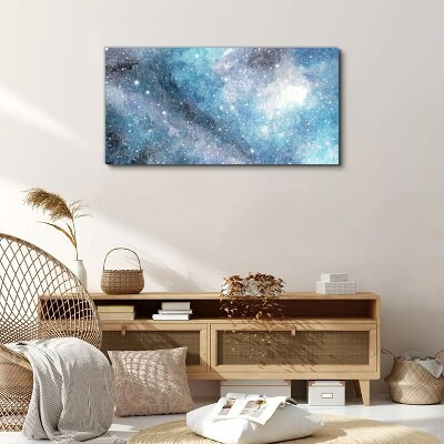 Schilderij op doek Een kosmische nevel in tinten blauw