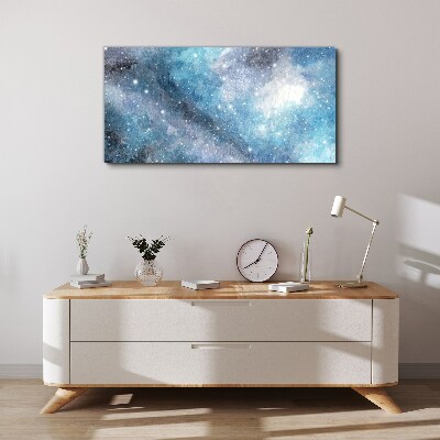Schilderij op doek Een kosmische nevel in tinten blauw