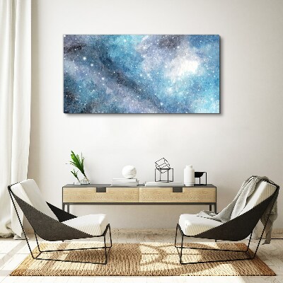 Schilderij op doek Een kosmische nevel in tinten blauw