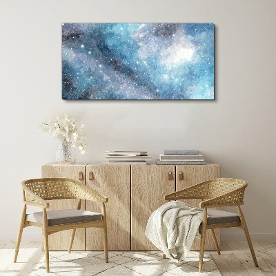 Schilderij op doek Een kosmische nevel in tinten blauw