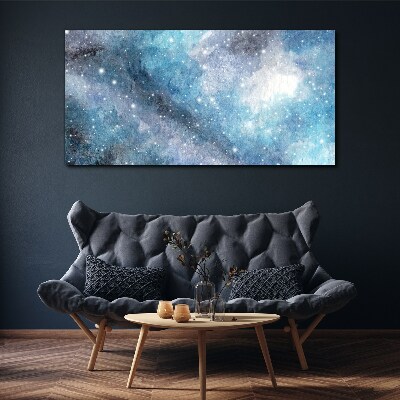Schilderij op doek Een kosmische nevel in tinten blauw