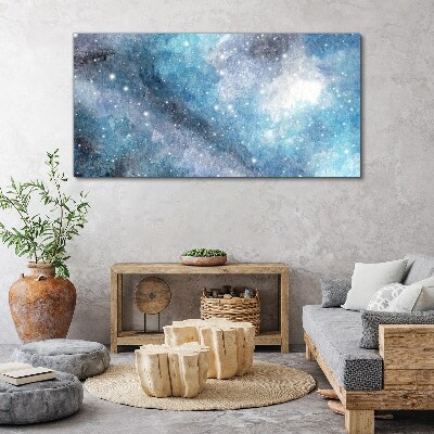 Schilderij op doek Een kosmische nevel in tinten blauw