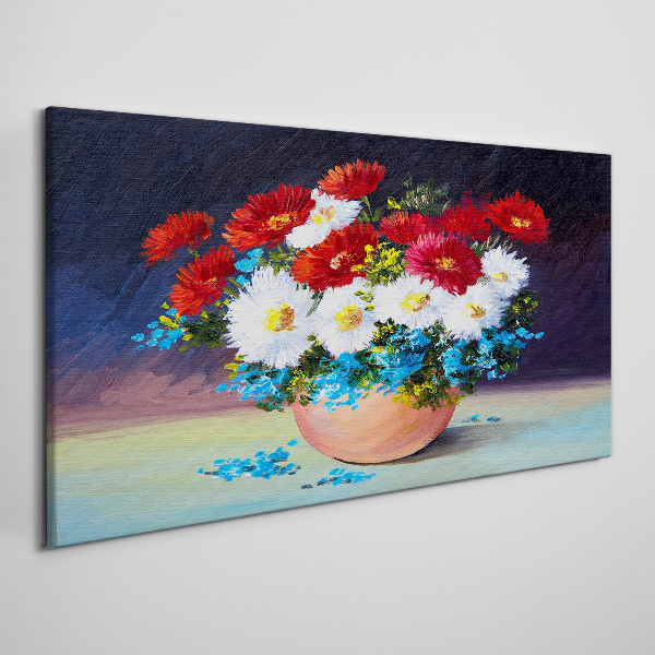 Canvas schilderij Bloemenboeket in een vaas