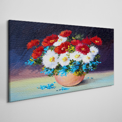 Canvas schilderij Bloemenboeket in een vaas