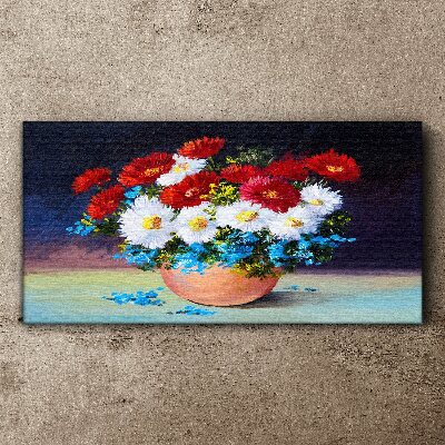 Canvas schilderij Bloemenboeket in een vaas
