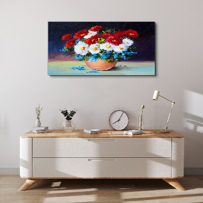 Canvas schilderij Bloemenboeket in een vaas
