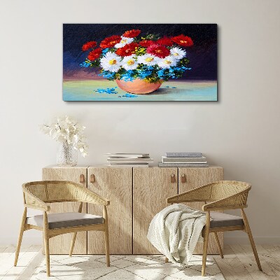 Canvas schilderij Bloemenboeket in een vaas
