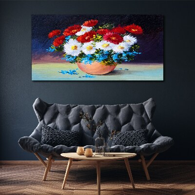 Canvas schilderij Bloemenboeket in een vaas