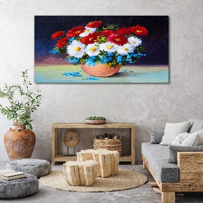 Canvas schilderij Bloemenboeket in een vaas