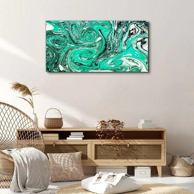 Canvas schilderij Turquoise wervelingen van abstractie