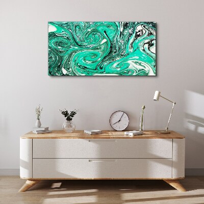 Canvas schilderij Turquoise wervelingen van abstractie