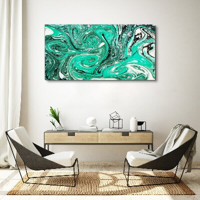 Canvas schilderij Turquoise wervelingen van abstractie