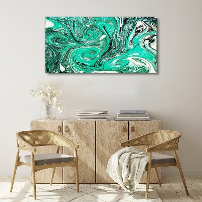 Canvas schilderij Turquoise wervelingen van abstractie