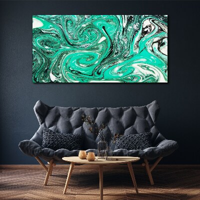 Canvas schilderij Turquoise wervelingen van abstractie