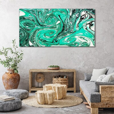 Canvas schilderij Turquoise wervelingen van abstractie