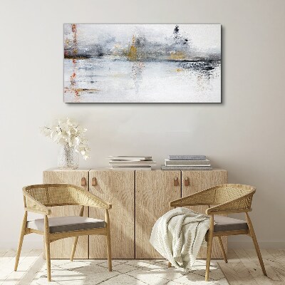 Schilderij op doek Abstract landschap in grijstinten