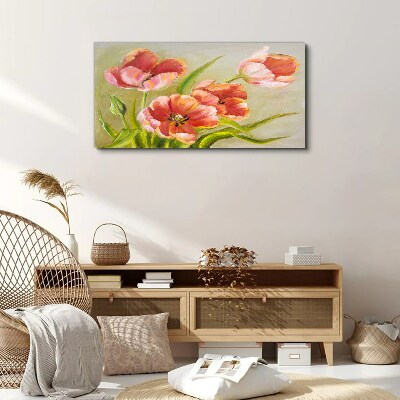 Foto op canvas Lentetulpen in pasteltinten