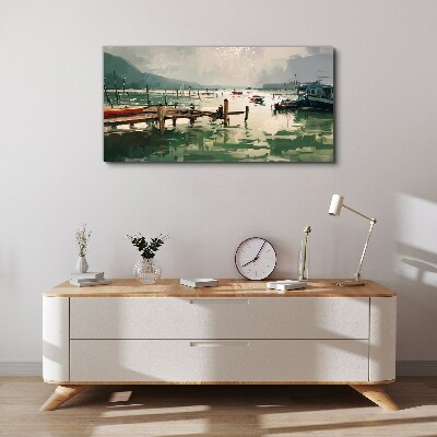 Foto op canvas Een rustige haven in de ochtend