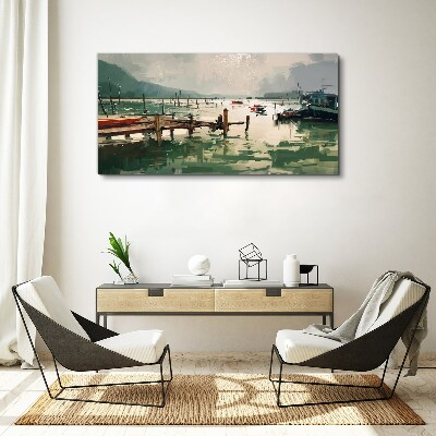 Foto op canvas Een rustige haven in de ochtend